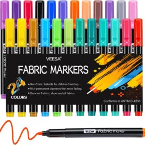 VEESA 24 Colors Fabric Markers